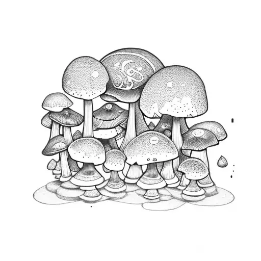 goddess mushrooms tattoo design idea
