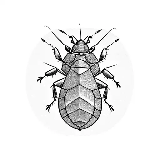 shoadow silhouette of a cockroach riding a goose tattoo design idea