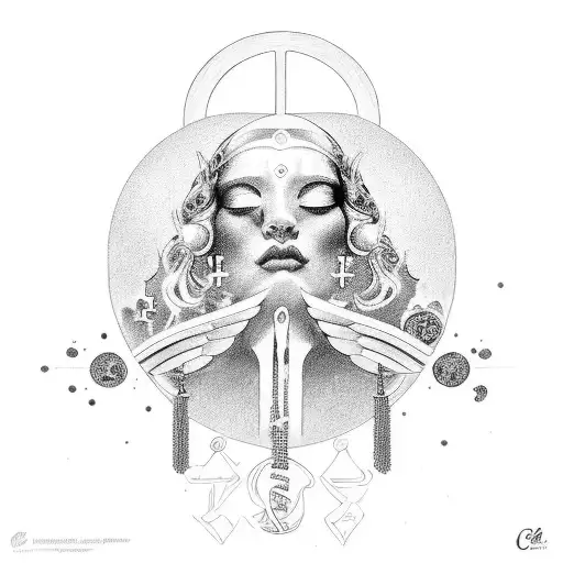 peace love and prosperity with Cecilia in the middle of it tattoo design idea