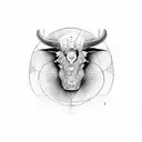 taurus, matrix, binary code tattoo design idea