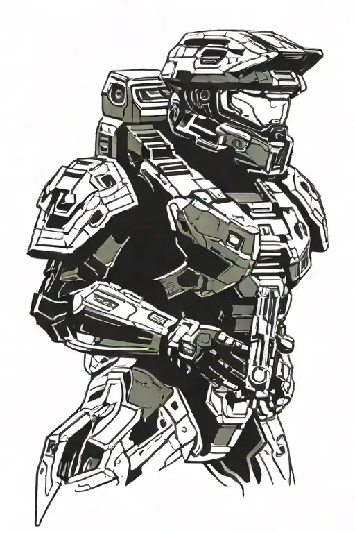 Halo master chief tattoo design idea