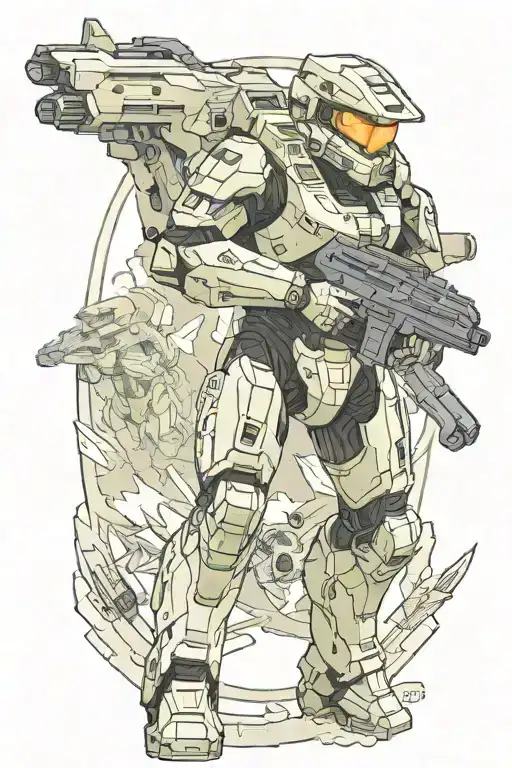 Halo master chief tattoo design idea