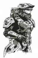 Halo master chief tattoo design idea