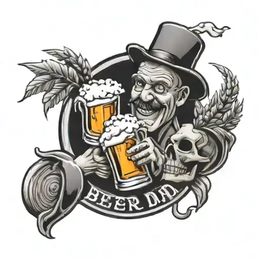 beer + dad+ R I P tattoo design idea