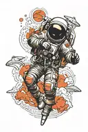 Astronaut tattoo design idea