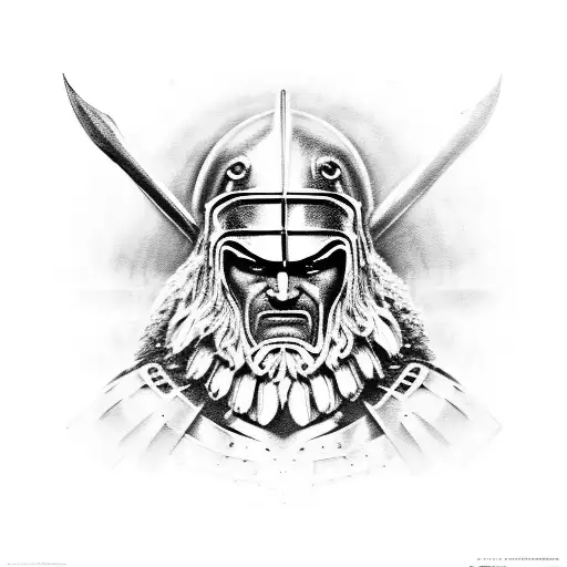 Sketch Spartan Tattoo Idea - BlackInk AI