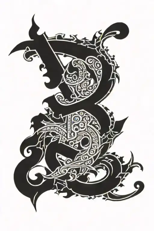 letters j s n c j m tattoo design idea