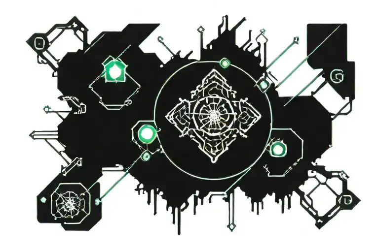  Saxon and compass tattoo design idea