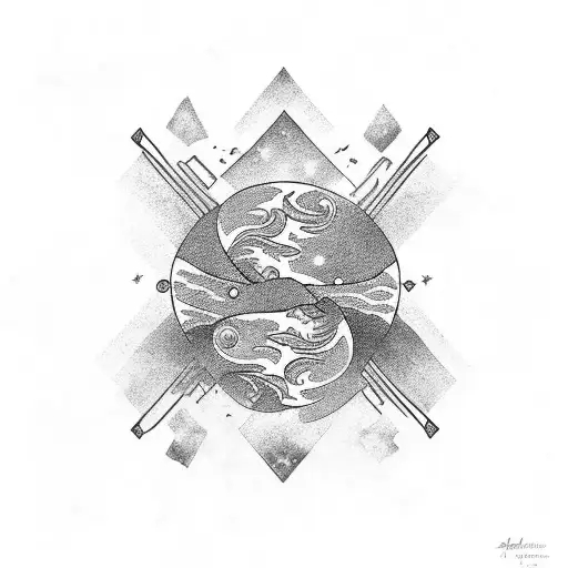 wave with Orion's Belt  tattoo design idea