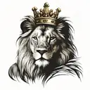 lion with crown tattoo design idea