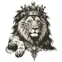lion with crown tattoo design idea