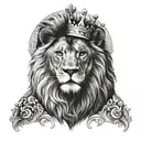 lion with crown tattoo design idea