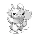 The pokemon Shinx holding a Karambit knife tattoo design idea