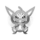 The pokemon Shinx holding a Karambit knife tattoo design idea