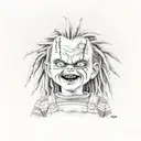 Chucky with dreadlocks and gold teeth  tattoo design idea