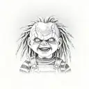 Chucky with dreadlocks and gold teeth  tattoo design idea