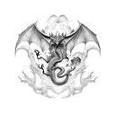 dragon lord of the rings tattoo design idea