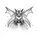 cute bat tattoo design idea