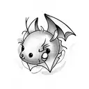 cute bat tattoo design idea