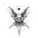cute bat tattoo design idea