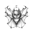 cute bat tattoo design idea