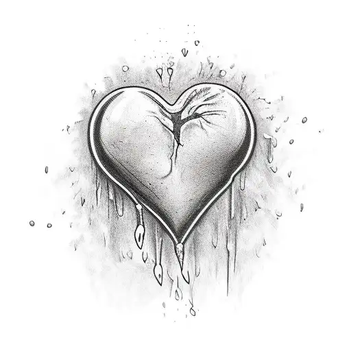Crying Heart tattoo design idea