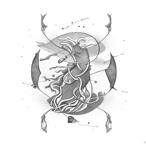 aquarious zodiac sign tattoo design idea