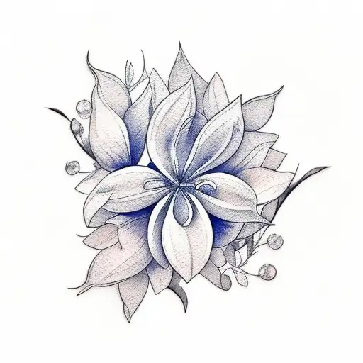 Jasmine flowers watercolour  tattoo design idea