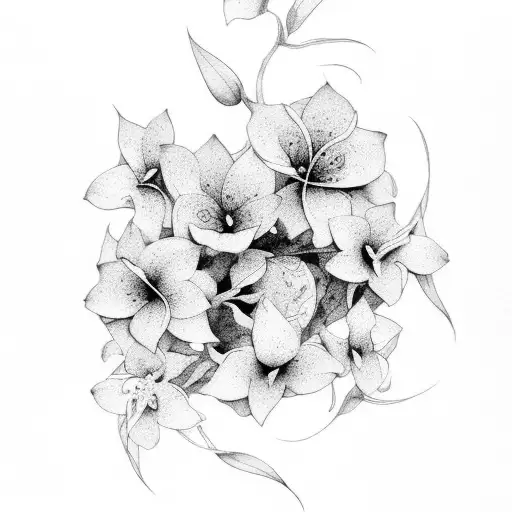 Jasmine flowers watercolour  tattoo design idea