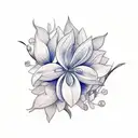 Jasmine flowers watercolour  tattoo design idea
