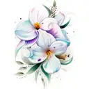 Jasmine flowers watercolour  tattoo design idea