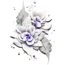 Jasmine flowers watercolour  tattoo design idea