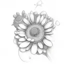 Mandela dog paw with flowers  tattoo design idea