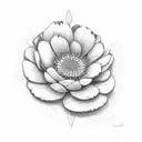 Mandela dog paw with flowers  tattoo design idea