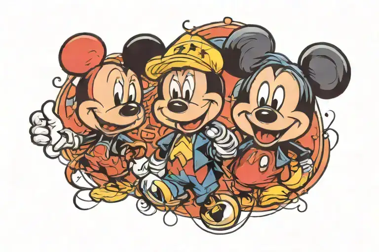 Mickey Mouse and Donald Trump tattoo design idea