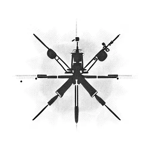 Helicopter silhouette flying over a medical cross tattoo design idea