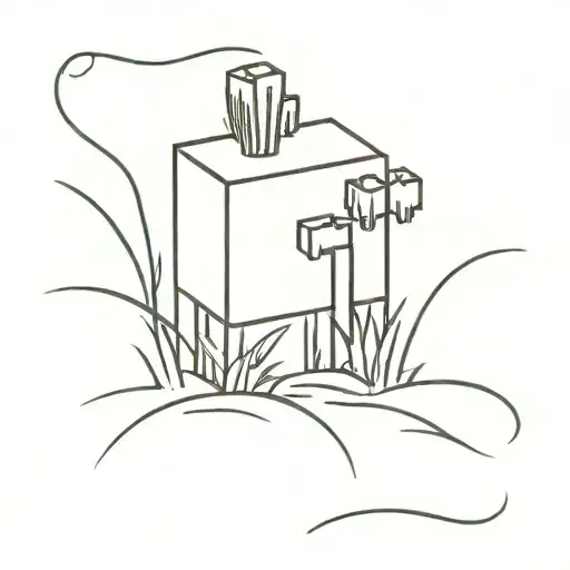 Minecraft grass block tattoo design idea