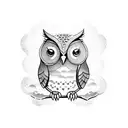 an owl coming out of a book with celestial bodies tattoo design idea