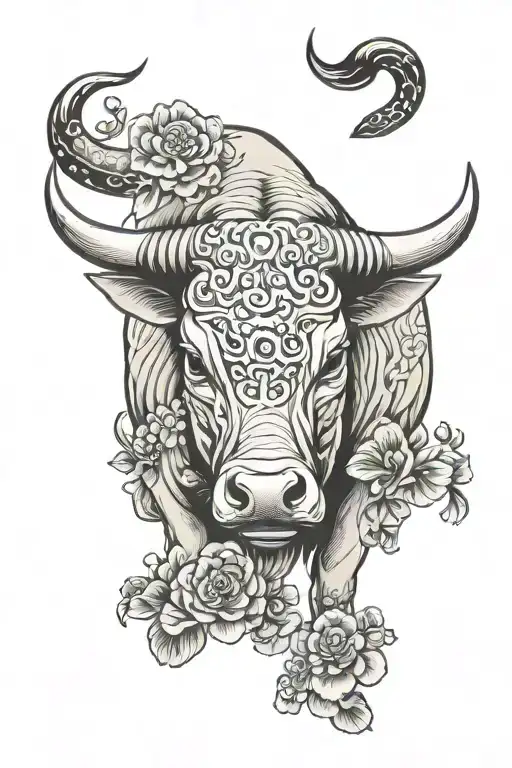 taurus bull tattoo design idea