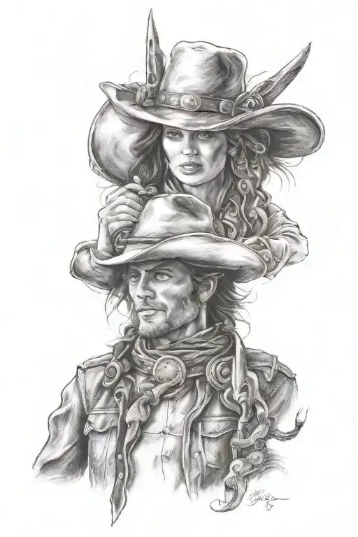 country western theme sleeve tattoo design idea