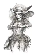 Can you get a tattoo idea with seven Spanish angels, que sera and a country western theme tattoo design idea