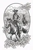 country western theme cowboys and nature   tattoo design idea