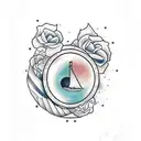 Sol com arco-íris  tattoo design idea