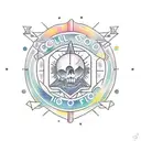 Sol com arco-íris  tattoo design idea