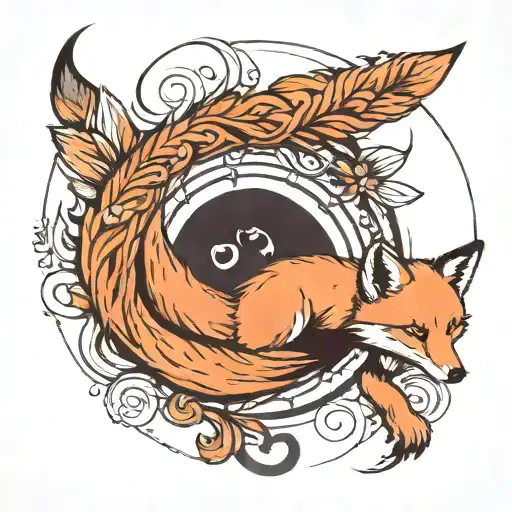 fox tail in a half circle tattoo tattoo design idea