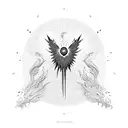 falling icarus tattoo design idea