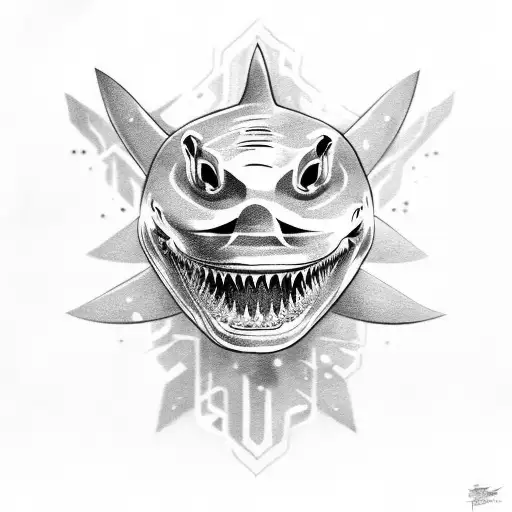 shark rose glock tattoo design idea