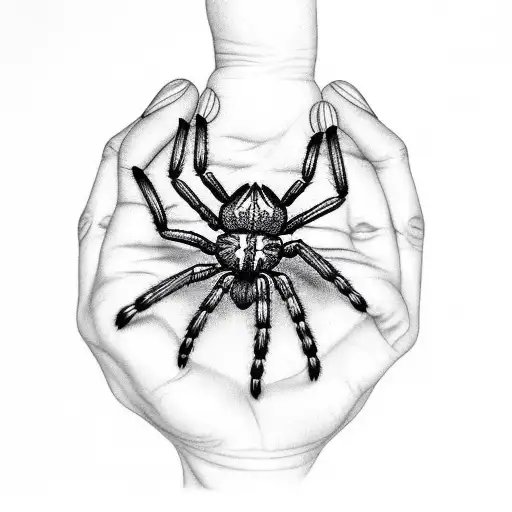 Spider hand tattoo with number 3 on abdomen  tattoo design idea