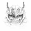 Sword with helment tattoo design idea