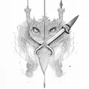 Sword with helment tattoo design idea